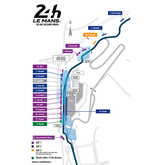 Official ACO Le Mans 24 Hours grandstand map 570x550